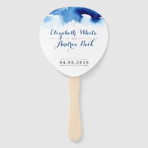 Leque WEDDING FAN na moda aqucolor chic blue