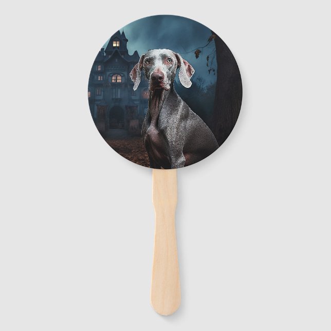 Leque Weimaraner Halloween Scary (Frente)