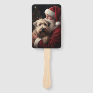 Leque Wheaton Terrier com Papai Noel Natal Festivo