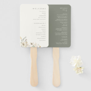 Leque Whimsic Wildflower   Programa Casamento de Marfim