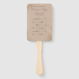 Leque Whispering Pampas Wedding Program Fan