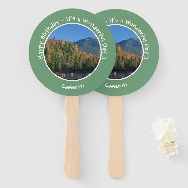 Leque Whiteface Mountain, Adirondack Autumn Party Items (Frente e Verso)