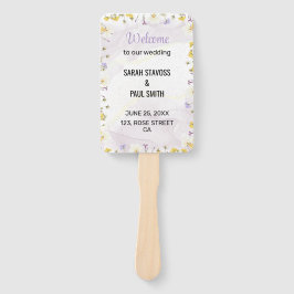 Leque Wildflower Lavender and Yellow Wedding program