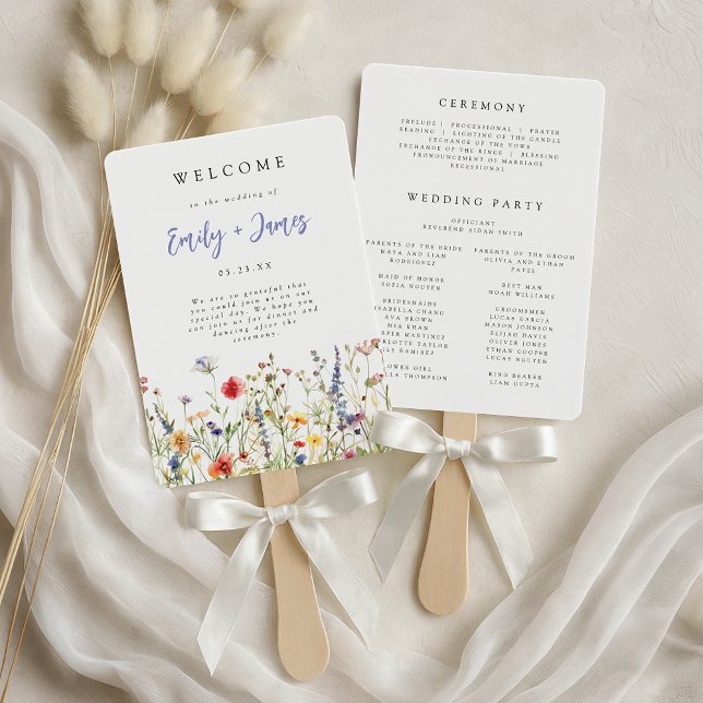 Leque Wildflower Wedding Program (Criador carregado)