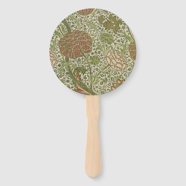 Leque William Morris Cray Flor de Sage Floral Botânico (Frente)