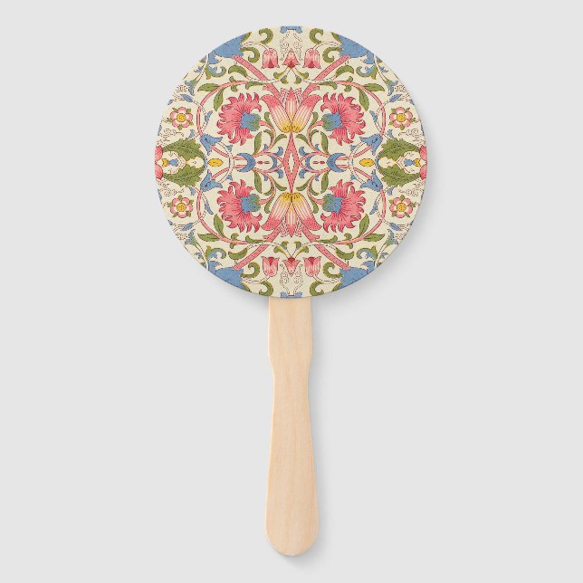 Leque William Morris Lodden Padrão Floral Pastel  (Frente)