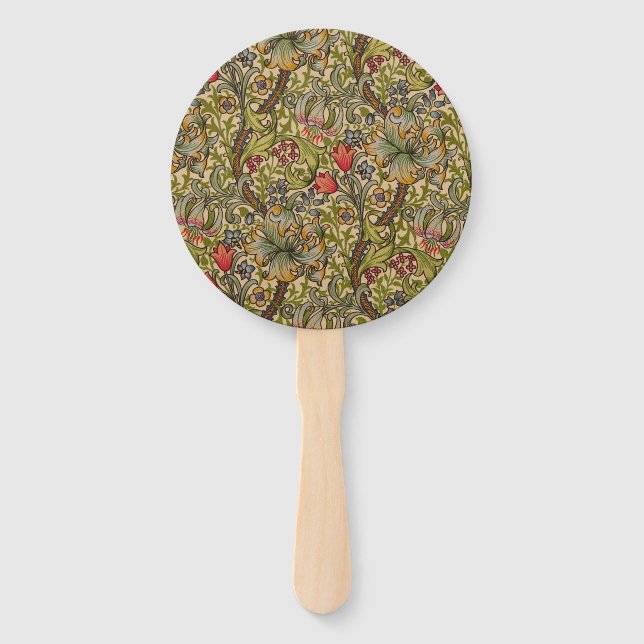 Leque William Morris Ouro Lily Antique (Frente)