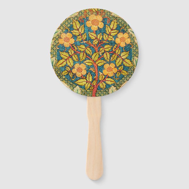 Leque William Morris Rosa Wreath: Artes e Artesanatos Cl (Frente)