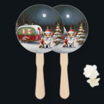 Leque Winter Corgi Caravan Christmas Adventure<br><div class="desc">Adotar a magia de uma noite de inverno nevada enquanto uma caravana desliza graciosamente através da paisagem iluminada pela lua. A beleza serena da neve escutadora e o brilho encantador da lua criam uma cena cativante,  prometendo uma aventura inesquecível de Natal cheia de calor,  alegria e memórias queridas.</div>