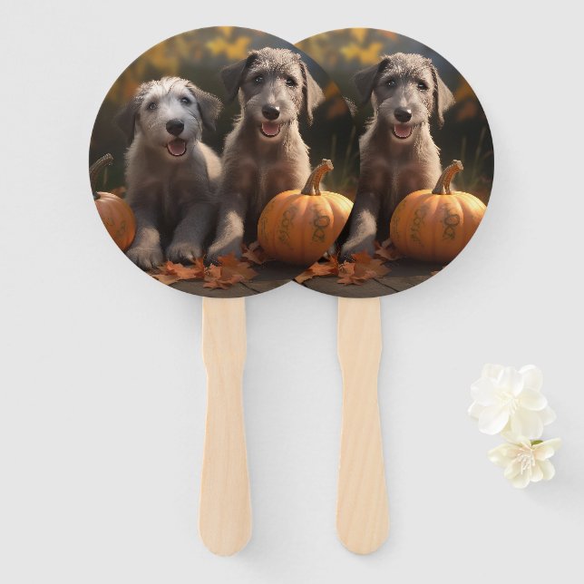Leque Wolfhound Puppy Autumn Delight Pumpkin (Frente e Verso)