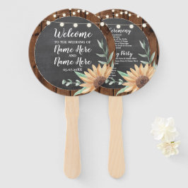Leque Wood Chalk Sunflower Program Fan