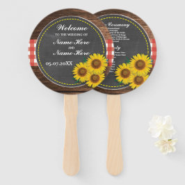 Leque Wood Sunflower Chalk Wedk Program Fan