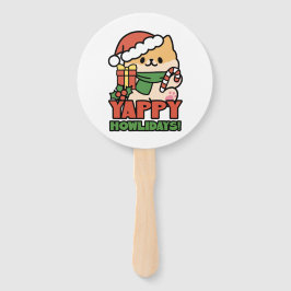 Leque Yappy Howlidays - Bela Cartoon de Cão de Natal