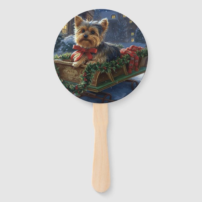 Leque Yorkshire Terrier Temporada de Natal (Frente)