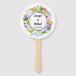 Leques de Convidados de Casamento Romântico Floral