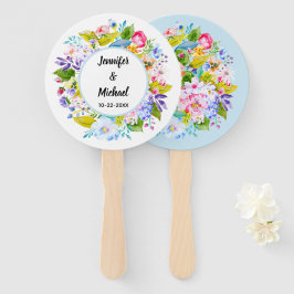 Leques de Convidados de Casamento Romântico Floral