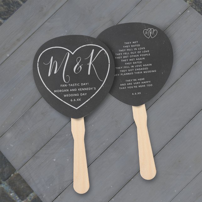 Leques de Mão com Monograma em Lousa para Casament (Something rustic for your chalkboard wedding, a paddle shaped hand fan with space on the reverse)