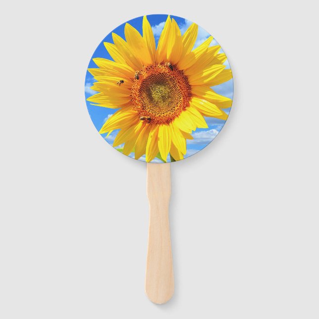 Leques de Mão de Girassol Amarelo (Frente)