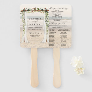 Leques de Mão para Arco de Casamento na Praia