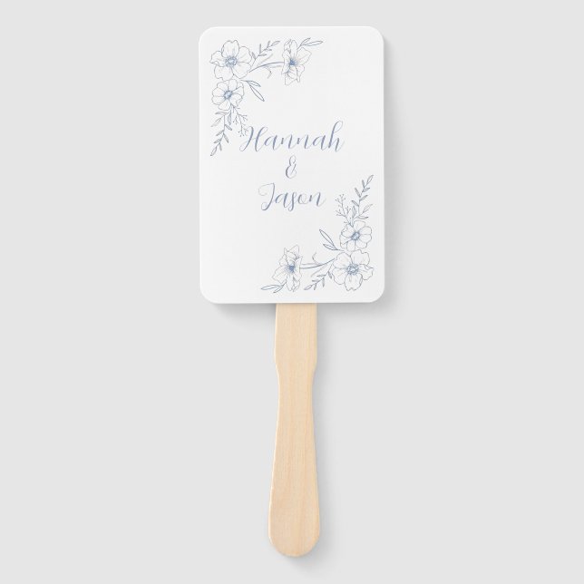 Leques de Mão para Programa de Casamento Blissful  (Frente)