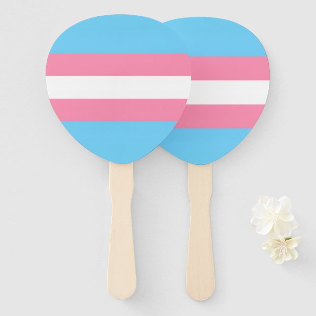 leques decorativos para festas trans (Frente e Verso)