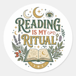 Ler é Meu Ritual Adesivo Amante de Livros Celestia