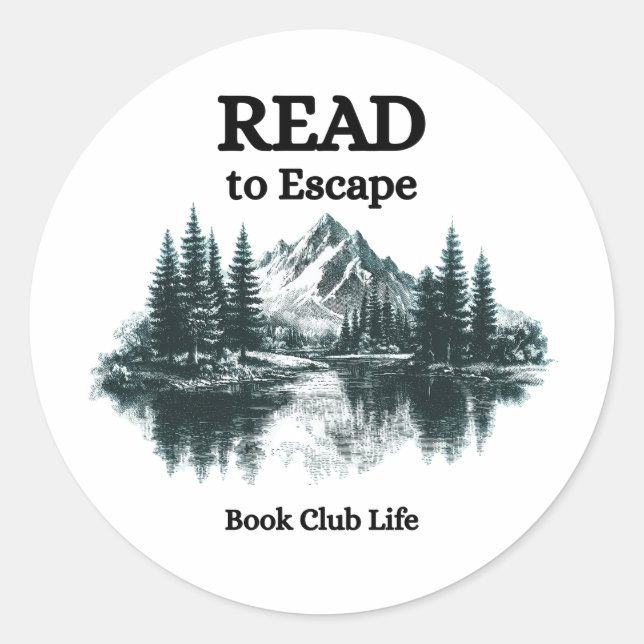Ler para Escapar - Adesivo de Vida do Clube do Liv (Frente)