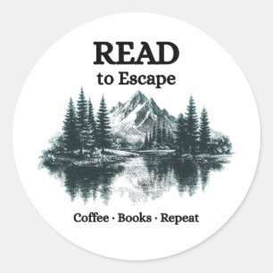 Ler para Escapar - Café, Livros, Repetir Adesivo