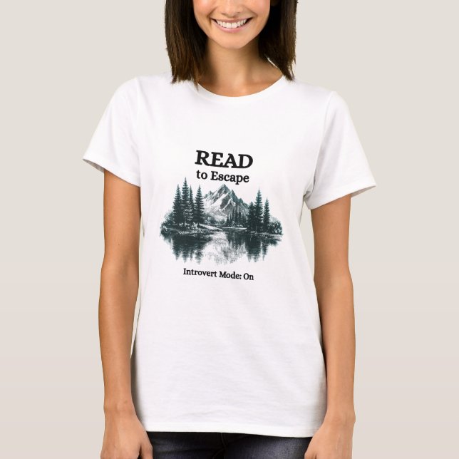 Ler para Escapar – Modo Introvertido: Camiseta Lig (Frente)
