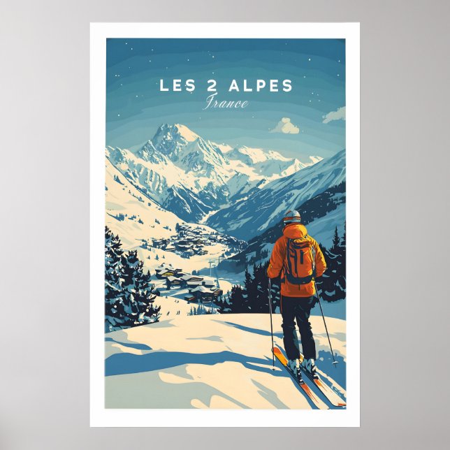Les 2 Alpes Impressão França 1 (Frente)