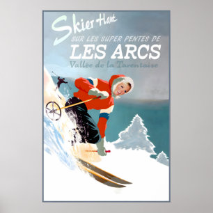 Les Arcs França Poster Novo Retro Esportes de Inve