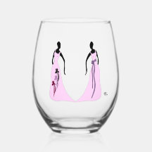 Les Femmes 470 ml Copo de Vinho sem Haste Rosa
