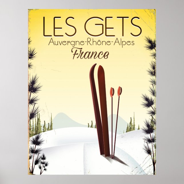 Les Gets France - poster de viagens de esqui (Frente)