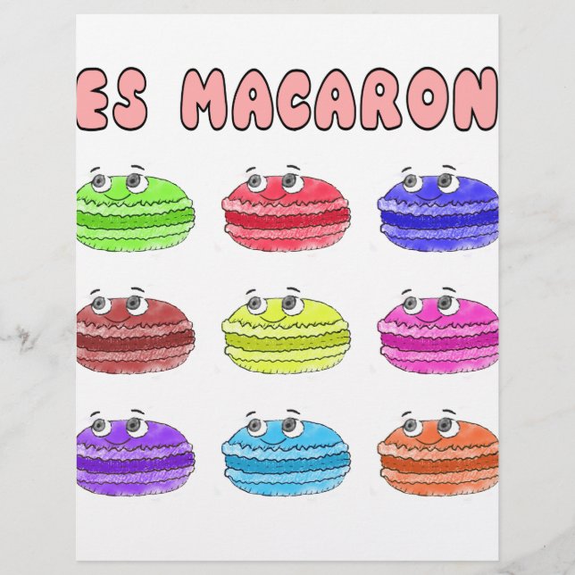 Les Macarons Desenho Animado Fofo (Frente)