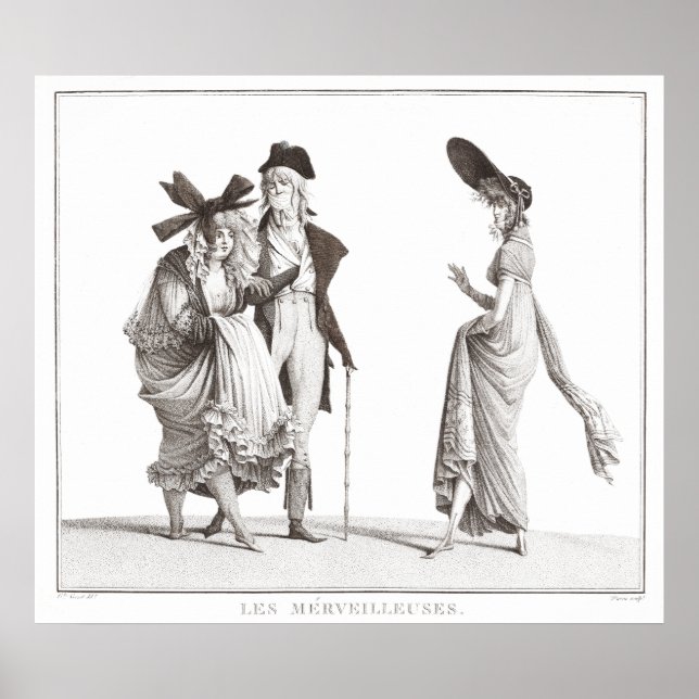 Les Merveilleuses Antiquado Impressão de Moda Fran (Frente)