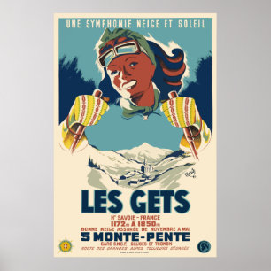 Les obtem, Sabóia, France, poster do esqui