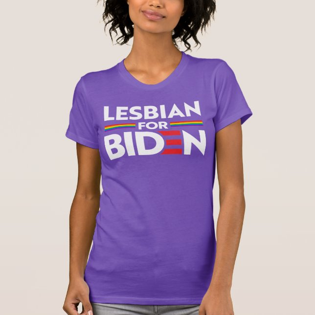 LESBIANO PARA JOE BIDEN T-Shirt (Frente)