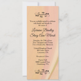 Lésbica elegante. Peach de Convite de Casamento