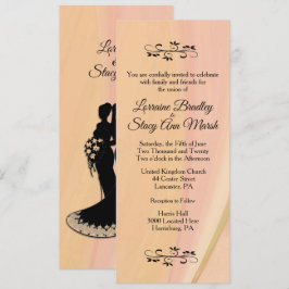 Lésbica elegante. Peach de Convite de Casamento