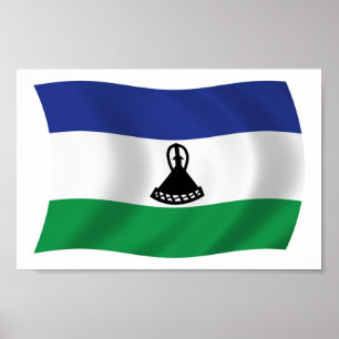 Lesoto Flag Poster Impressão