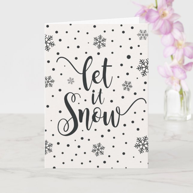 Let It Snow Calligraphy de Natal | Cartão de Boas  (Orquídea)