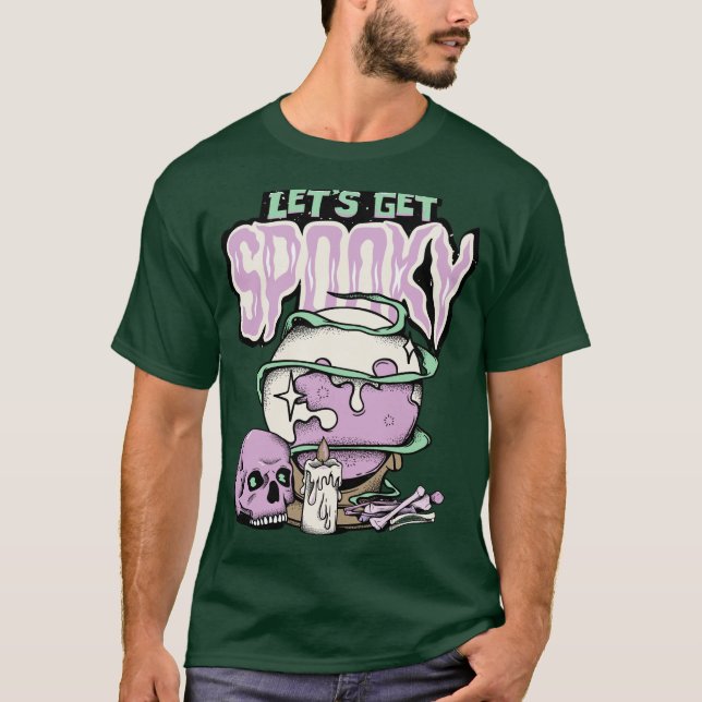 "Let’s Get Spooky" Halloween Graphic T-Shirt – Bol (Frente)