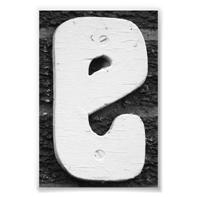 Letra alfabética Fotografia E10 Preta e Branca 4x6 (Frente)