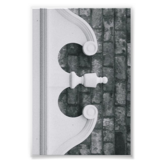 Letra alfabética Fotografia E6 Preto e Branco 4x6 (Frente)