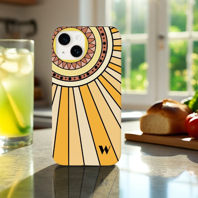 Letra amarela Raios solares Monograma personalizad (Criador carregado)