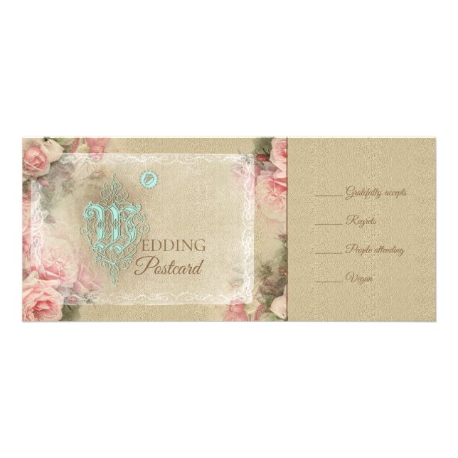 Letra Antiga - Cartão RSVP Casado (Frente)