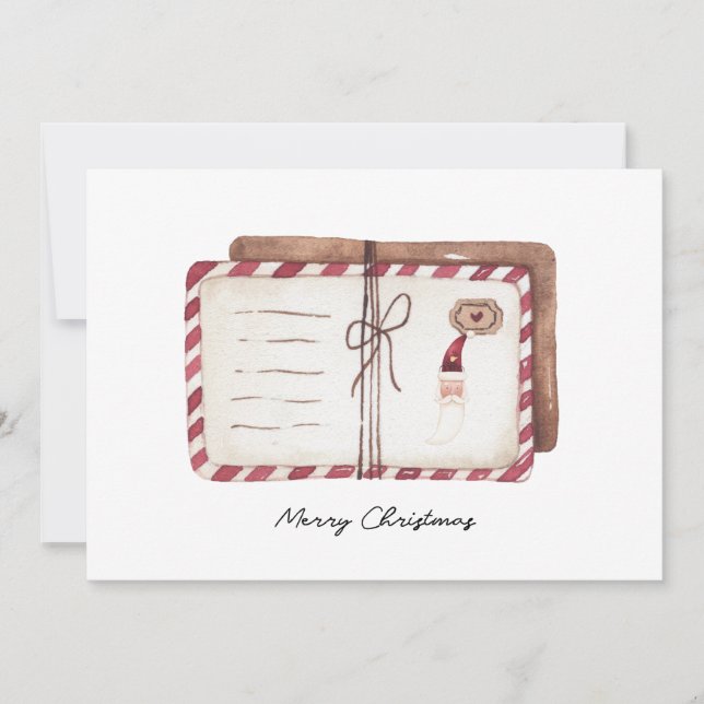 Letra aquarela de cartão feriado (Frente)