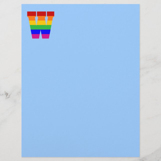 Letra arco-íris W (Frente)