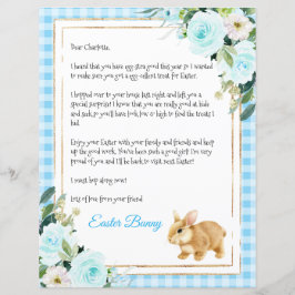 Letra Azul Pastel Para Um Rapaz Do Coelho Da Pásco