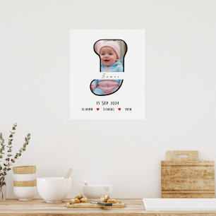 Letra Baby Personalizada J com Limite - Poster